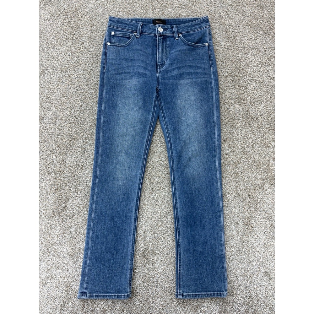 Quince Luna Stretch Slim Straight Jeans Womens 26 Blue Medium Wash Organic Denim